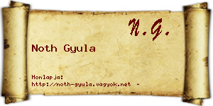 Noth Gyula névjegykártya