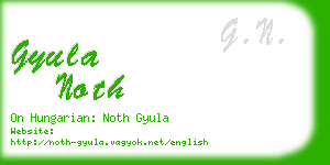 gyula noth business card